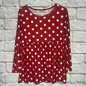 Red White Polka‎ Dot Shirt Size Medium